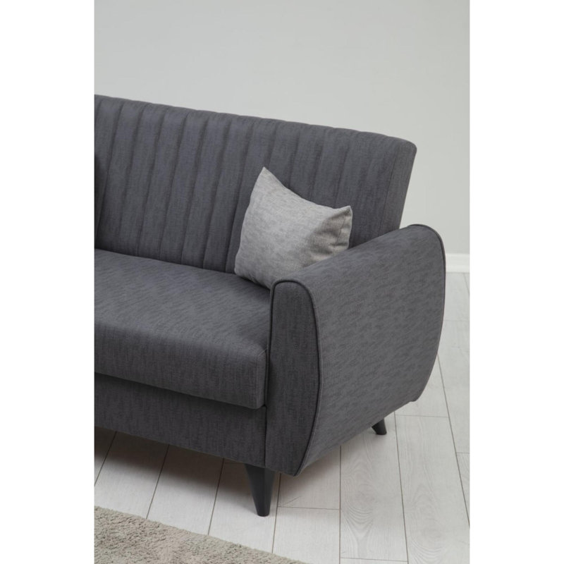 Canapé-lit 2 places, Polyester gris foncé Namon