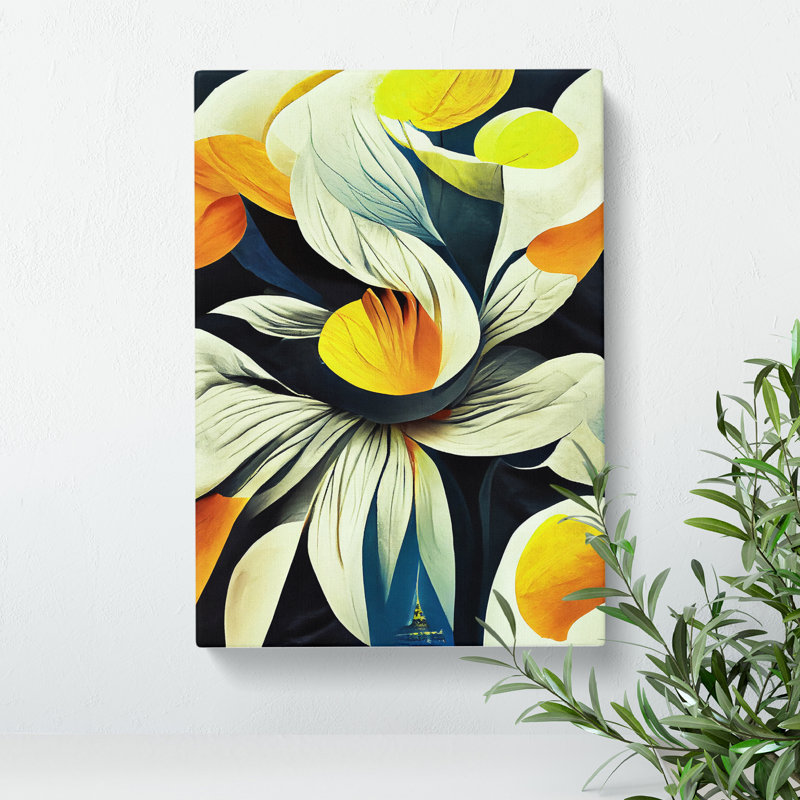XC1022-378X Abstract Painting Flowers No.5 1 Piece Wall Art on Canvas, 34cm H x 25cm W x 3cm D, Wrapped Canvas