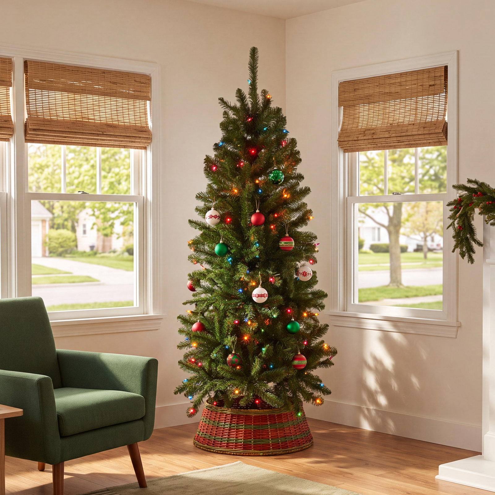 Pre-Lit Fir Christmas Tree, 4.5'