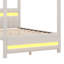 Grand lit plateforme à baldaquin tapissier avec lumières DEL et tête de lit