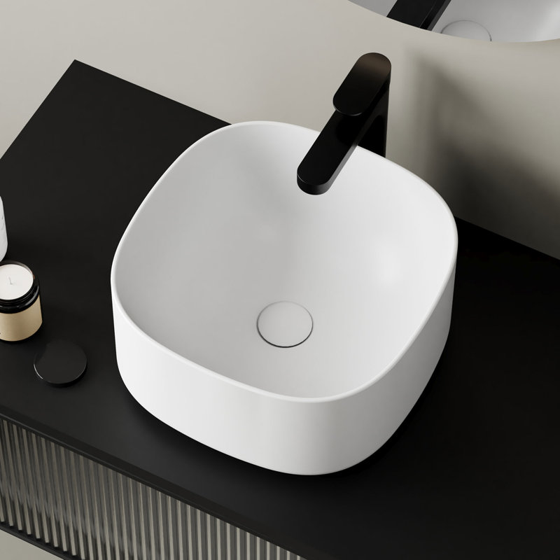 Lavabo de salle de bain à comptoir (vasque) blanc mat 40,40 Bloom, Blanc mat