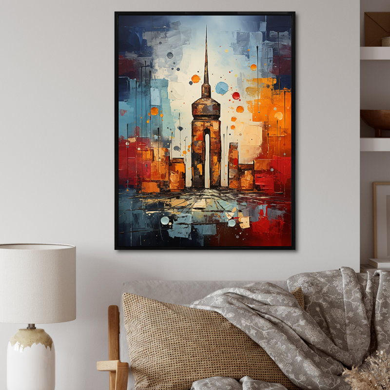 Allemagne Allemagne, restes de mur sur toile, Cadre flottant noir, H 44 po x l 34 po x P 1,5 po