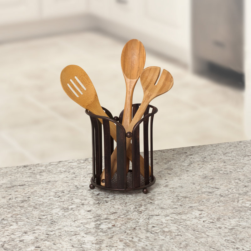 Petula Stainless Steel Oval Utensil Crock, Oil Rubbed Bronze