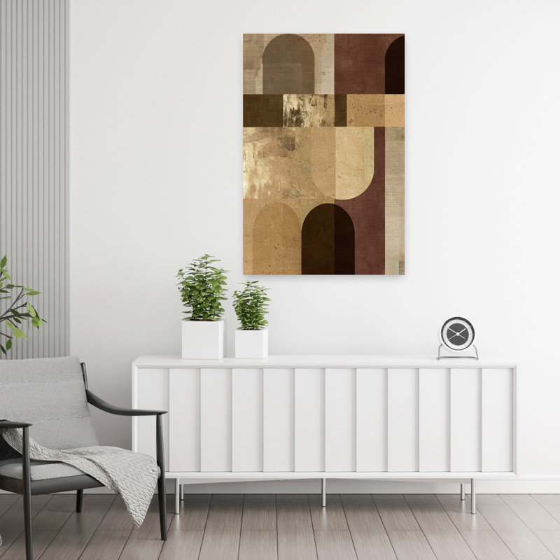 Golden Geo II, art abstrait géométrique moderne, H 36 po x l 24 po
