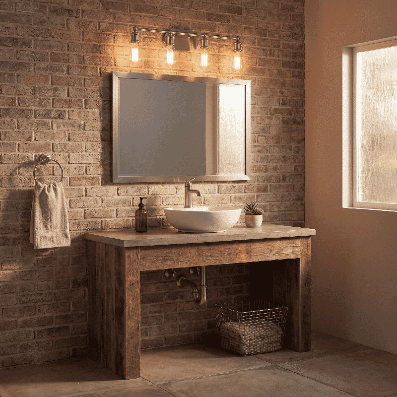 4-Light Dimmable Vanity Light, Brass Nickel