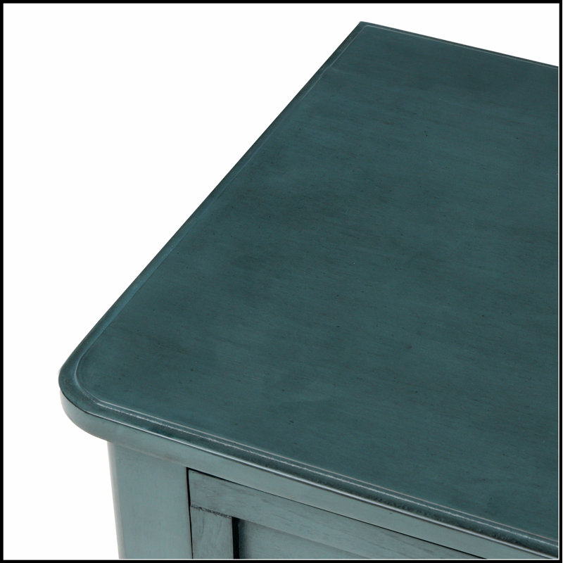 Console étroite, canapé mince avec trois tiroirs de rangement et tablette inférieure pour une élégance compacte, Marine