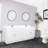 73 Inch Cultured Marble Vanity Top Two Sinks with Backsplash, White-86627096
