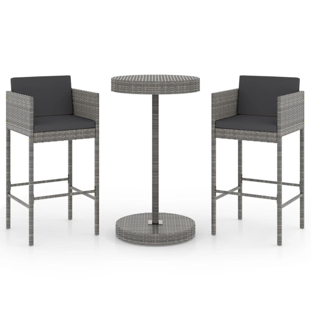 2-Sitzer Bar-Set Jessi aus Polyrattan mit Polster