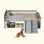 Structure de lit avec tablette de rangement, structure de lit en bois avec glissière et échelle, lit plateforme avec garde-corps, aucun sommier requis, assemblage facile-120490312