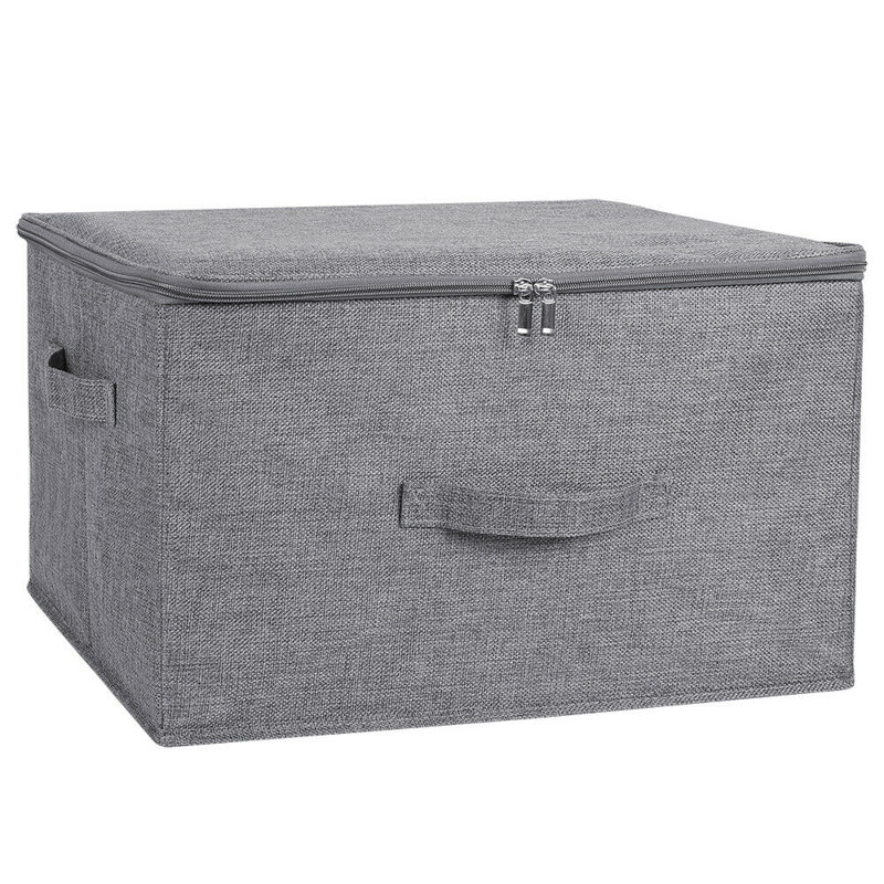 Rebrilliant Fabric Bin, Gray, 10" H x 18" W x 14" D