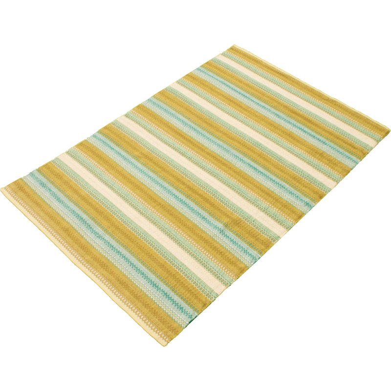 Tapis décoratif en laine de kilim fabriqué à la main à rayures olive