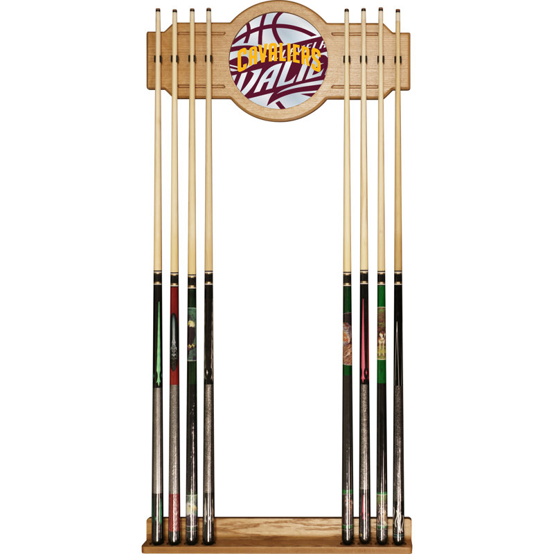 Support à queue de billard avec miroir nba, Cavaliers de Cleveland, L 30 po x l 12 po