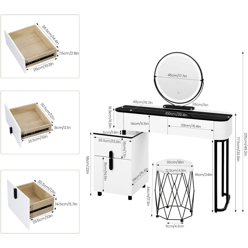 Camlin Dressing Table with Mirror