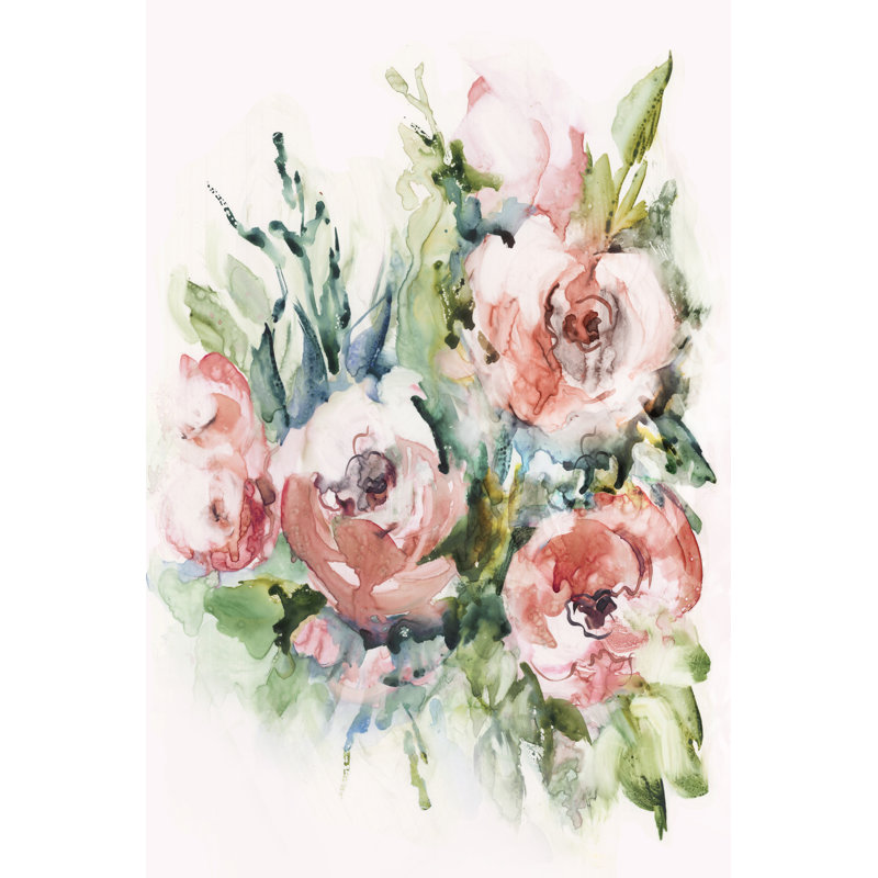 Fleurs roses fraîches II par Lera, H 30 po x l 20 po x P 1,25 po