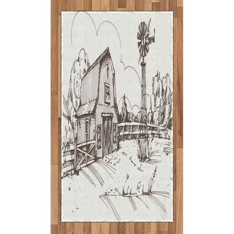 Windmill High Density Long Fiber Poly Threads Decorative Area Rug Carpet, Rectangle 2'7" x 5'