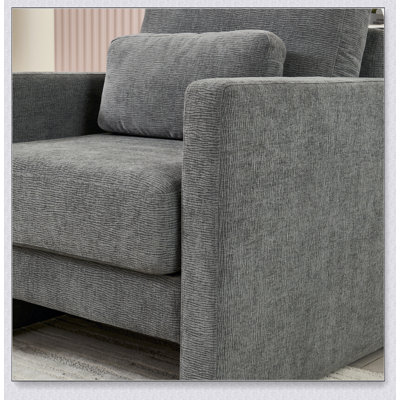 Modern Accent Chair, Upholstery Armchair - Modern Style, Solid Wood Frame