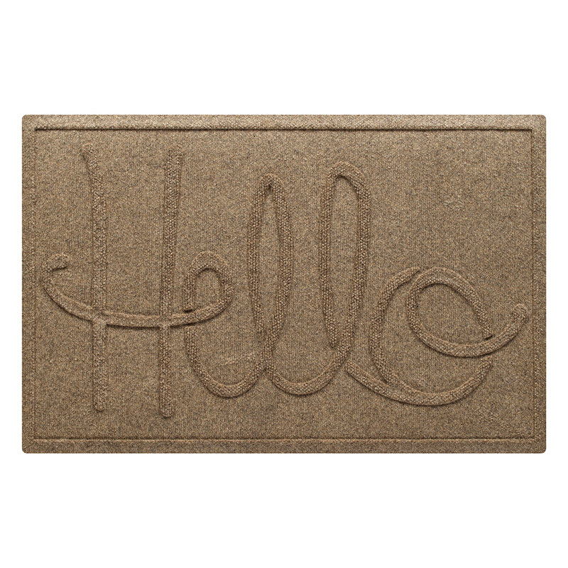 Tapis d'entrée pour l'extérieur WaterHog® Hello 23 po x 35 po, Chameau