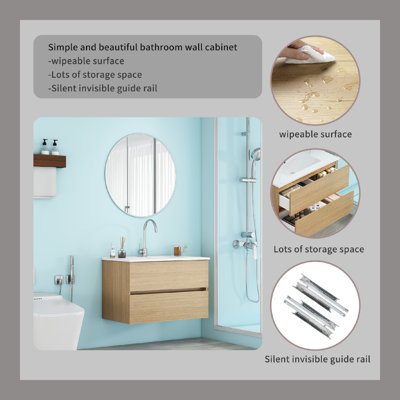 Meuble-lavabo mural 32 pouces avec tiroirs doubles