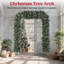 HOMCOM 8.2 ft Snow Frosted Christmas Tree Arch Doorway Decor Indoor Green-116871600