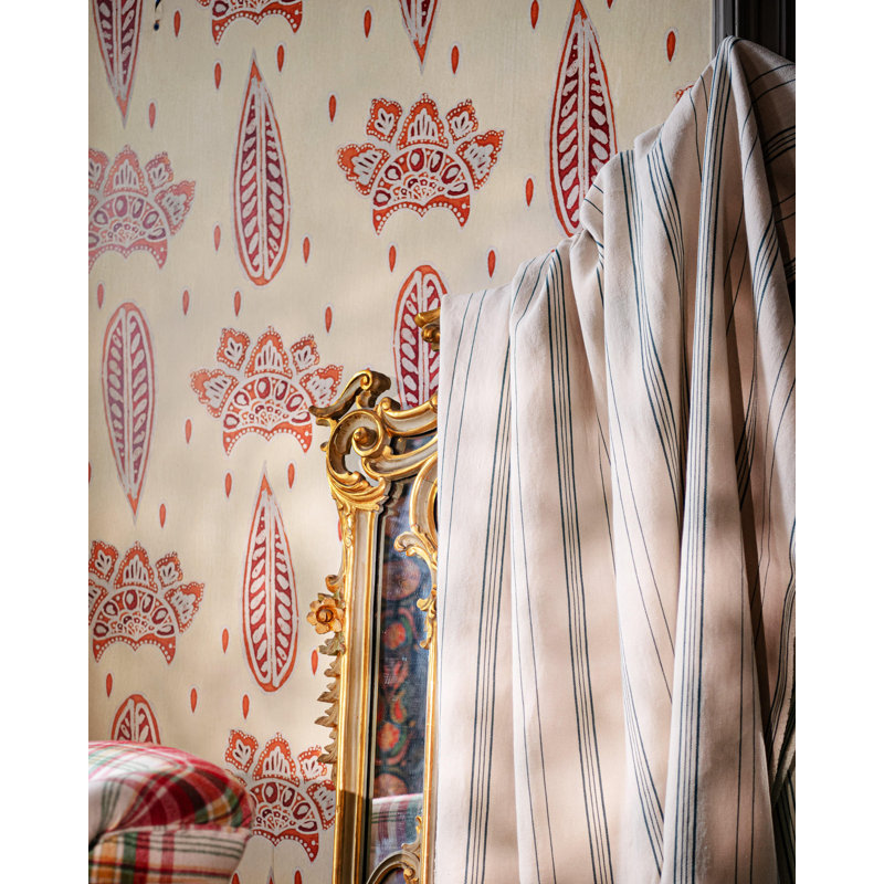 Woodstock Lifestyle Wallpaper Roll, Orange/Red/Taupe