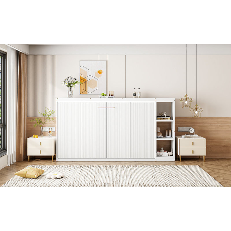 Twin Bed With Bookshelf In White - & Space Utilizing Setup Firm Saving Design, Twin