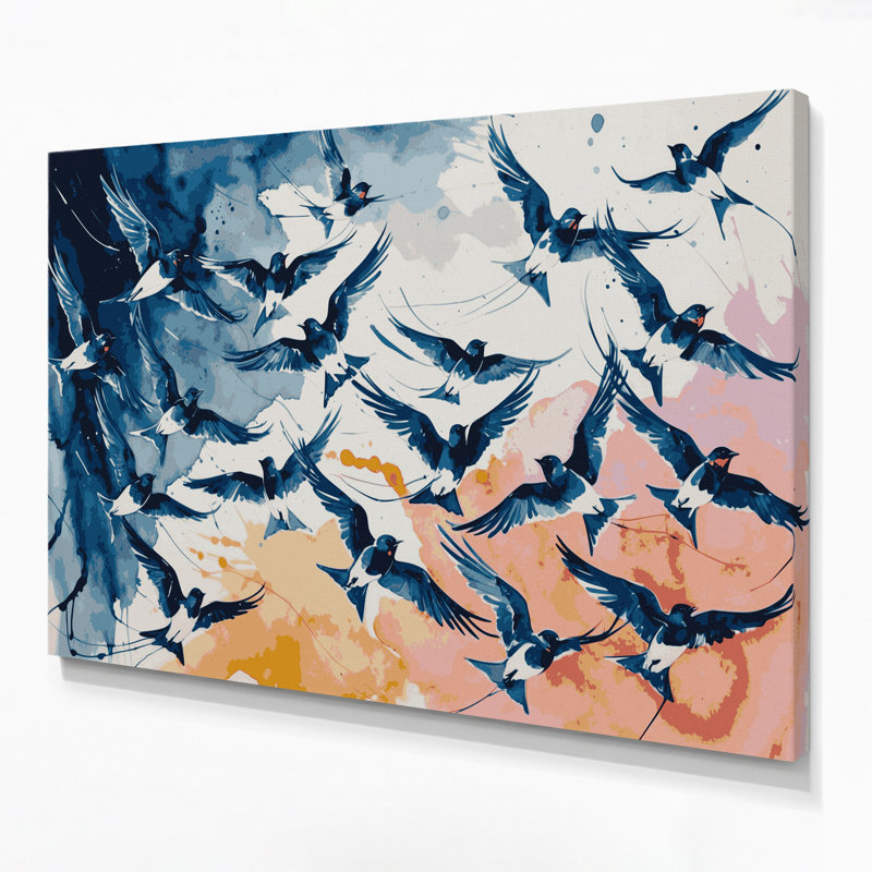 «Birds Welcome Swallow», art mural sur toile, H 11 po x l 14 po