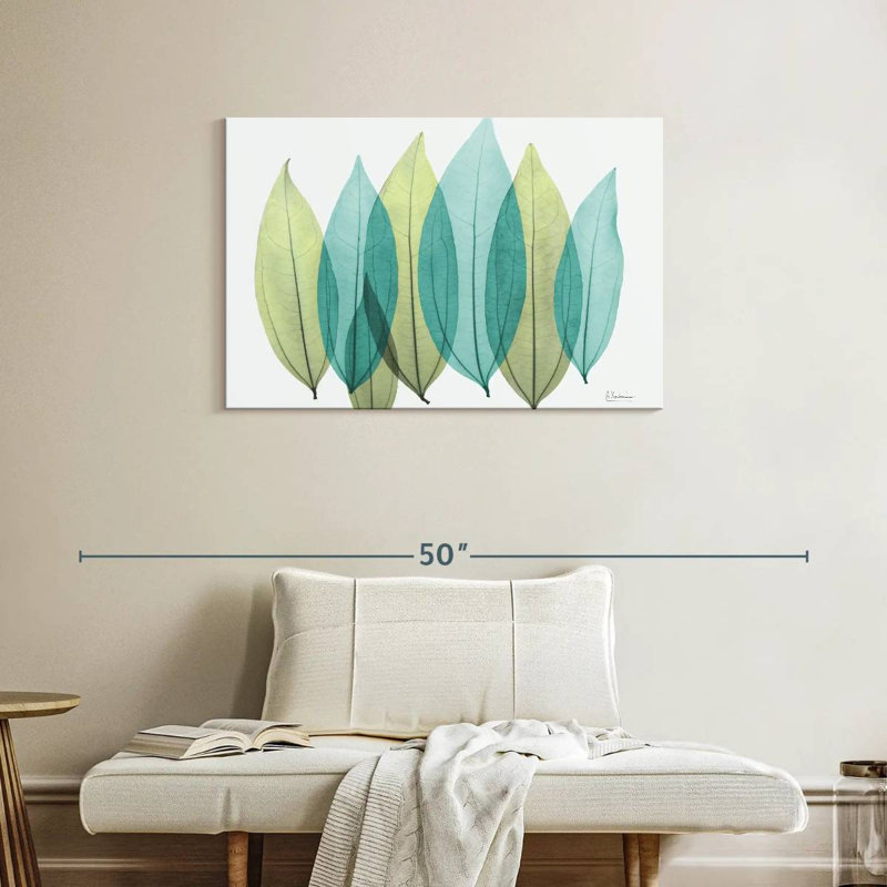 Harnek bleu vert feuilles de coculus, H 24 po x l 36 po