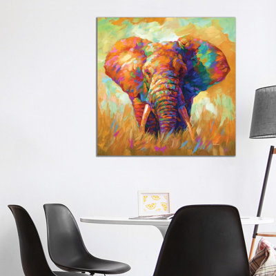 Elephant 1 Piece Wrapped Canvas Wall Art