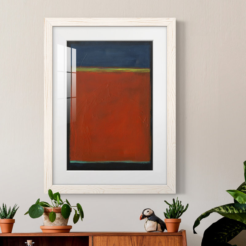 Contemplation I - Peinture encadrée, Cadre blanc, H 24 po x l 20 po x P 1 po
