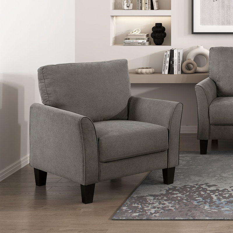 Modern Contemporary Upholstered Chair, Brown Grey
