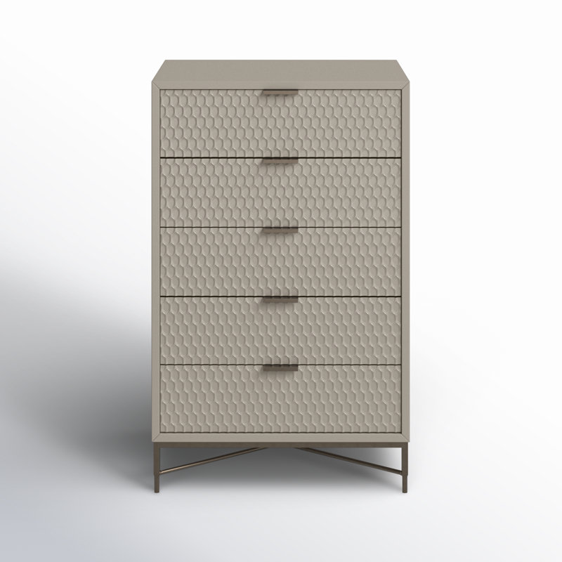 Capra 30" W 5-Drawer Wood Standard Dresser, Cement Gray