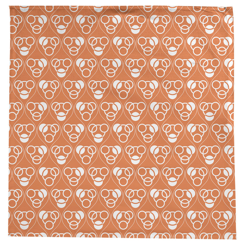 Classic Circles and Waves Tablecloth, Orange/White