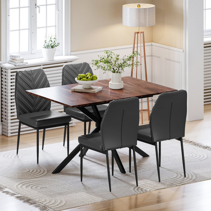 4 - Person Dining Set, Grey, Brown