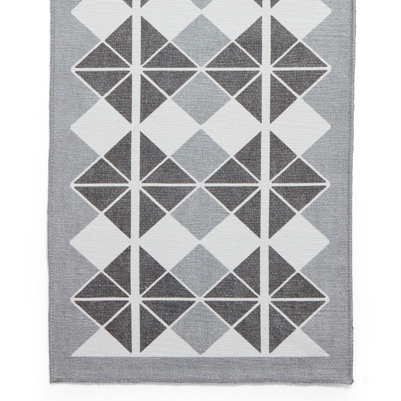 Victoria Machine Woven Grey Area Rug, Runner 2' x 5'6"
