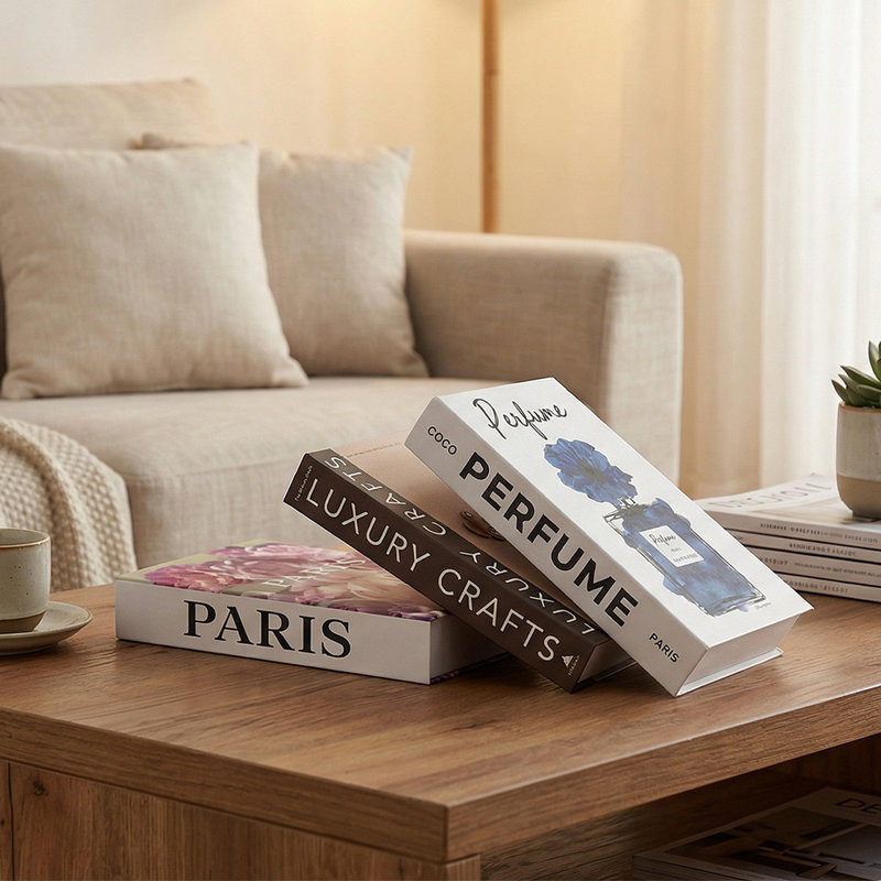 Ensemble de 3 pièces de luxe en faux décor pour table basse, bureau personnel, tablette