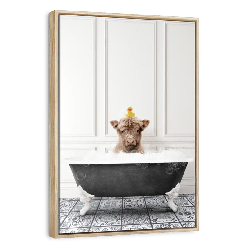 Bain à bulles Highland, Cadre flottant en bois naturel, 17" x 25"