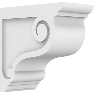 5"W x 12"D x 12"H Standard Scroll Architectural Grade PVC Corbel