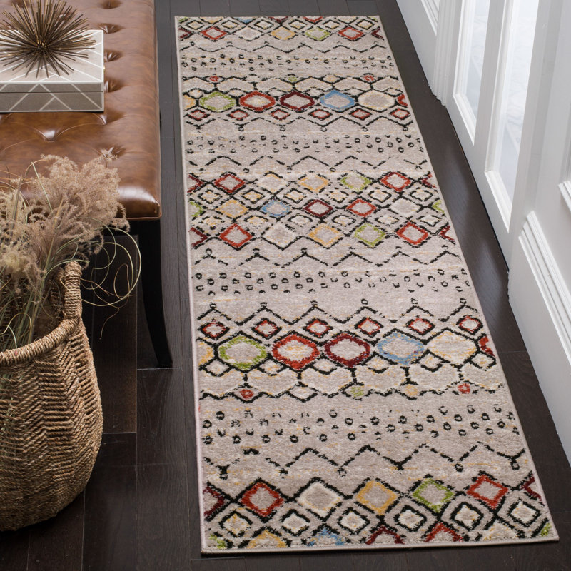 Aird Performance Southwestern Rug, Runner 2'3" x 8', Light Gray/Multi
