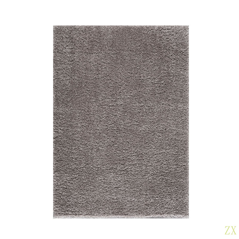 Super Soft Polyester Shag Area Rug, Rectangle 6'6" x 9', Gray