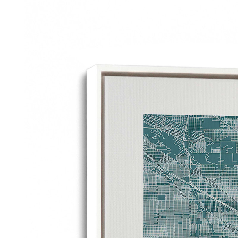 Chicago Street Map, reproduction d'art sur toile, 12 po x 18 po, Cadre flottant blanc opaque