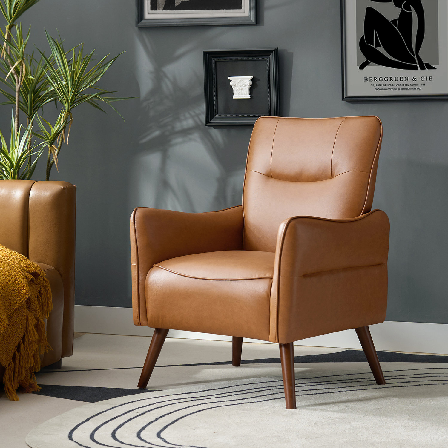 Wade Logan® Amylee Faux Leather Armchair & Reviews | Wayfair