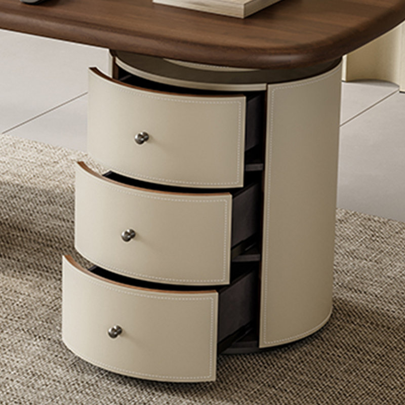 Bureau pour bureau à domicile avec surface en cuir, H 29,53 po x l 47,24 po x P 25,59 po