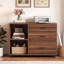 Classeur latéral mobile avec tiroirs et tablettes, armoire de rangement à roulettes, brun-1084473246