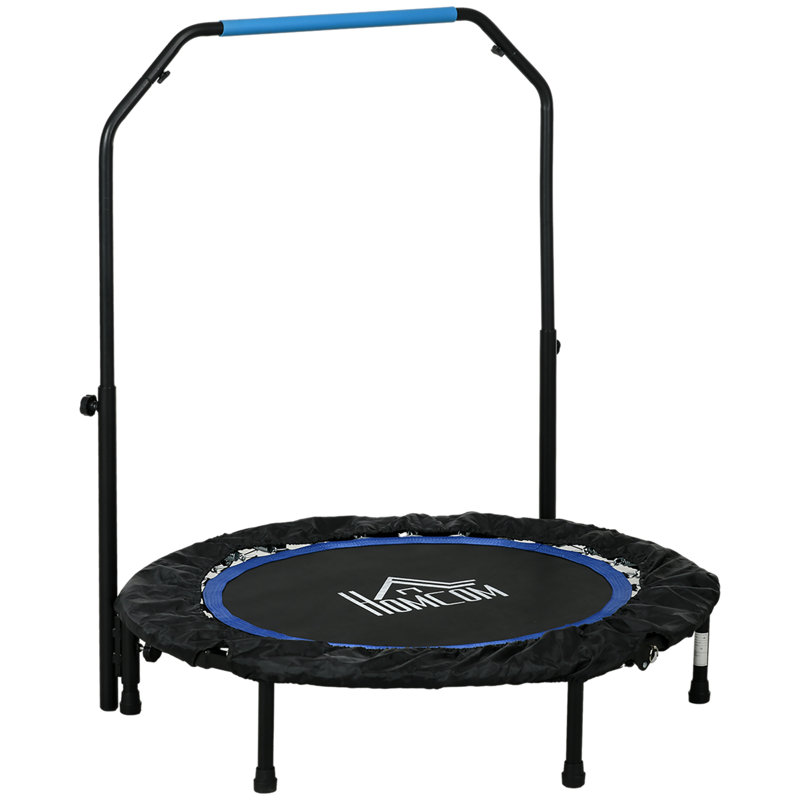 40" Foldable Mini Trampoline Rebounder with Handle, Blue