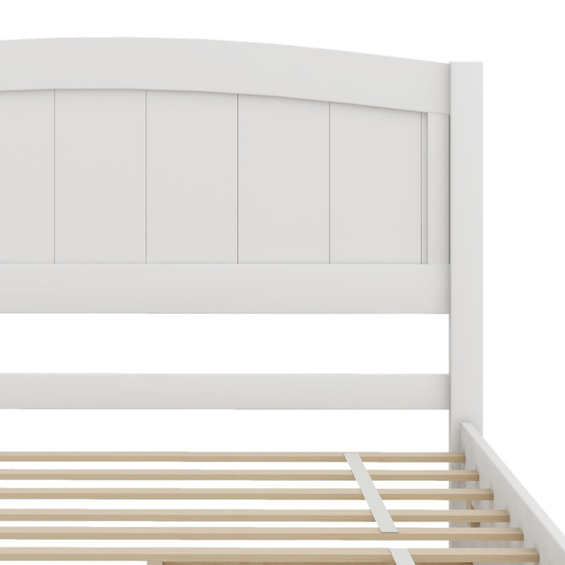 Lit plateforme avec tiroirs, blanc