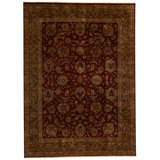 High-Quality Hand-Knotted Wine And Green Area Rug