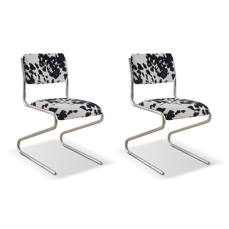 Black Solid back side Chair(Set of 2)