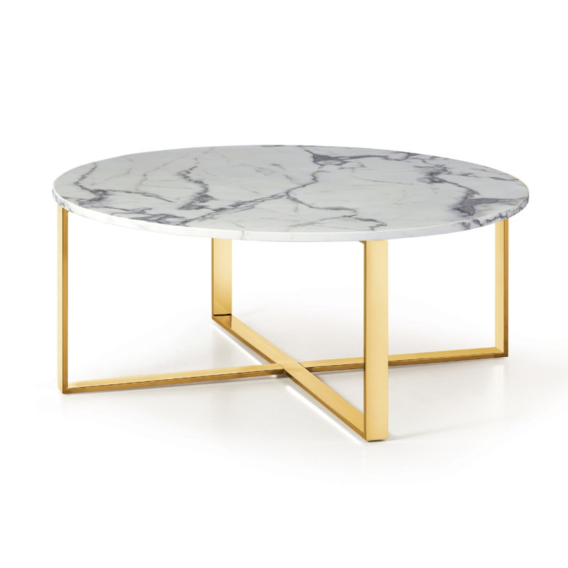 Table basse à pieds croisés, Or