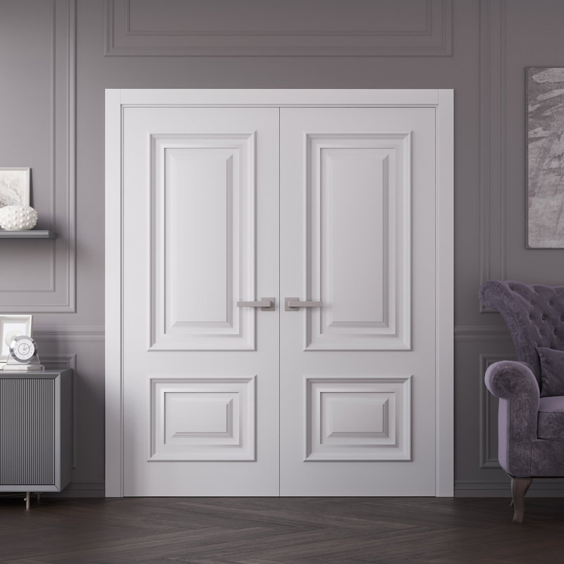 Portes intérieures intérieures 64 po x 96 po | Émail blanc IMPERial 1822 | Cadre de panneau intérieur en bois massif | Portes de chambre à coucher pour garde-robe
