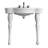 Renovator's Supply Jasmine 32.5" W Console Bathroom Sink with White Wood Spindle Legs, 8" Widespread Faucet Holes